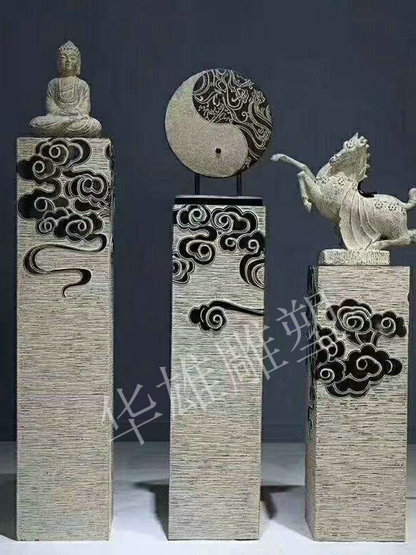 青石仿古云柱