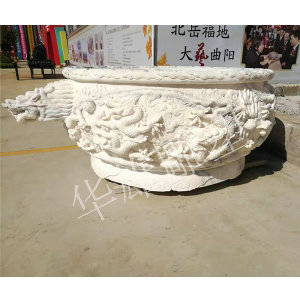 汉白玉龙盆