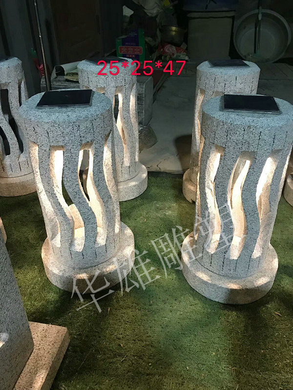 太阳能石灯夜间效果
