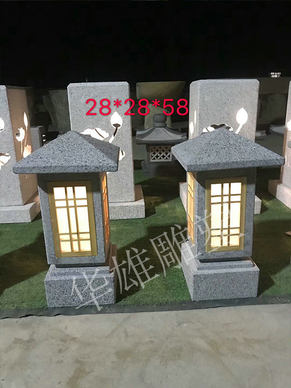 太阳能石灯夜间效果