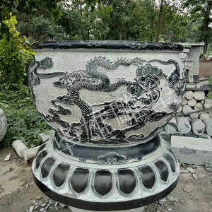莲花底座龙盆