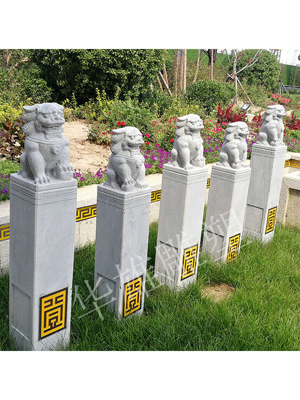 青石石狮拴马桩