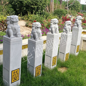 青石石狮拴马桩