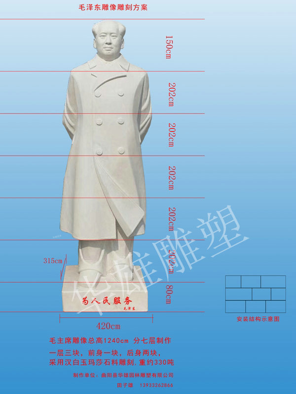 毛主席背手像施工效果图