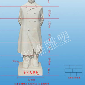毛主席背手像施工效果图